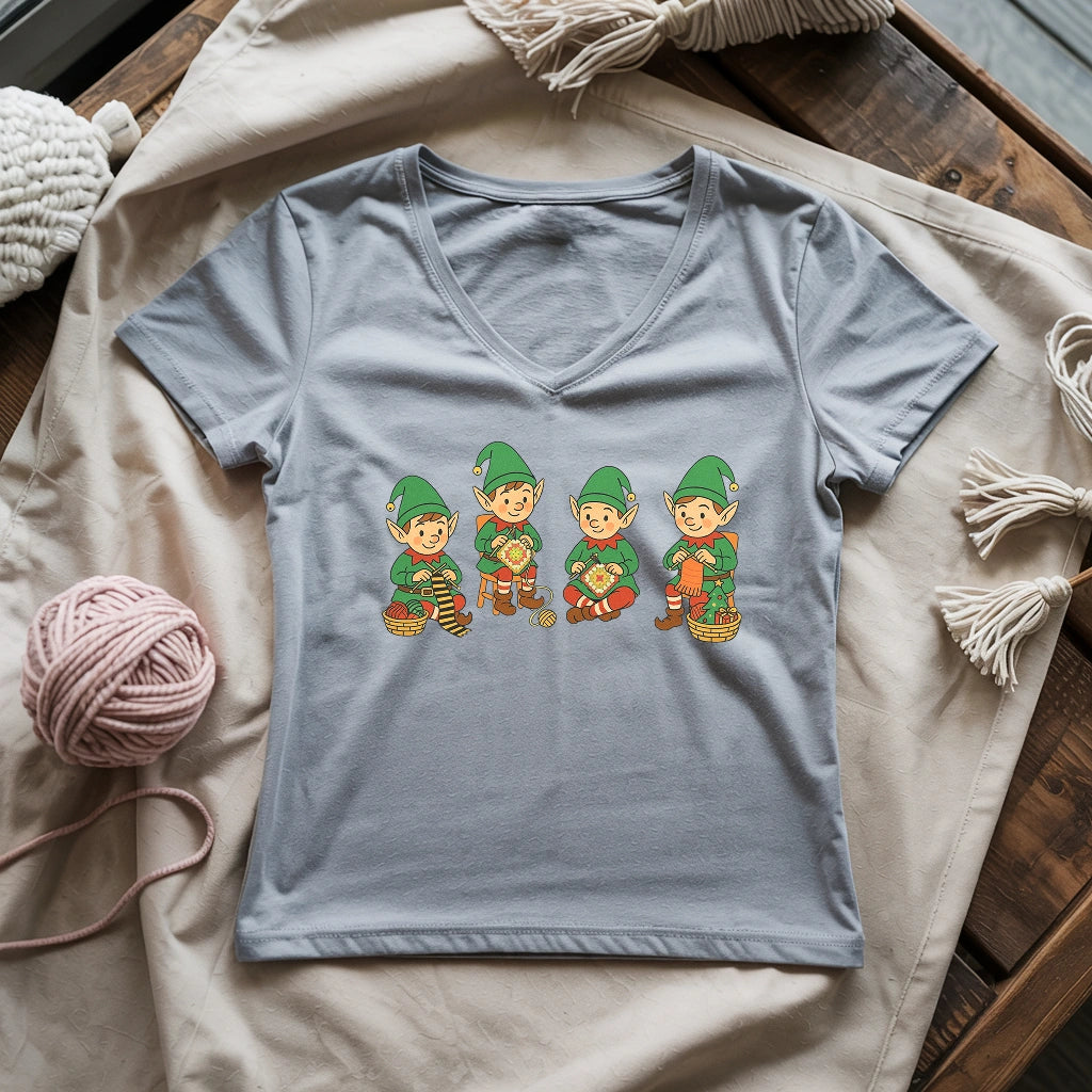Santa’s Stitch Squad Lady V-neck