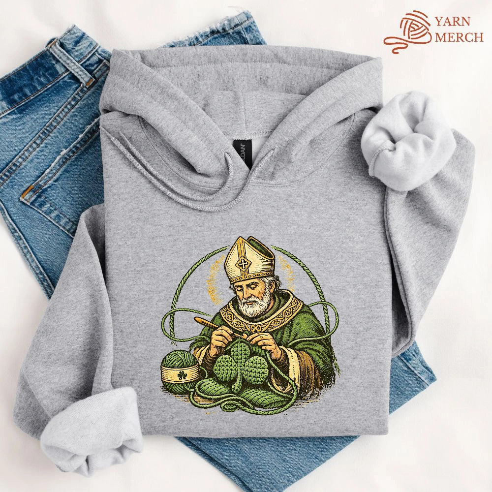 St.Patrick Crocheting Shamrock Hoodie