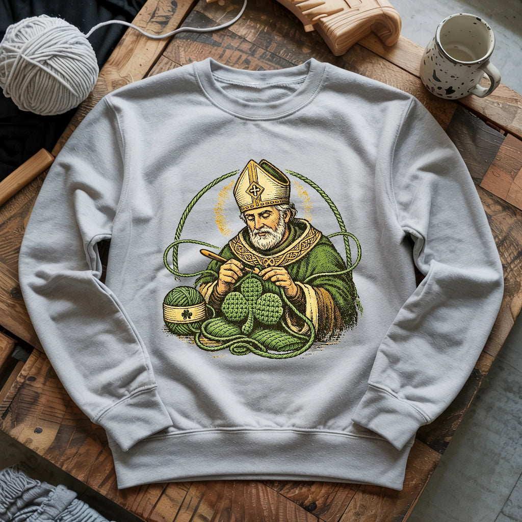 St.Patrick Crocheting Shamrock Sweatshirt