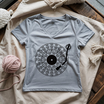 Vinyl Chart Lady V-neck