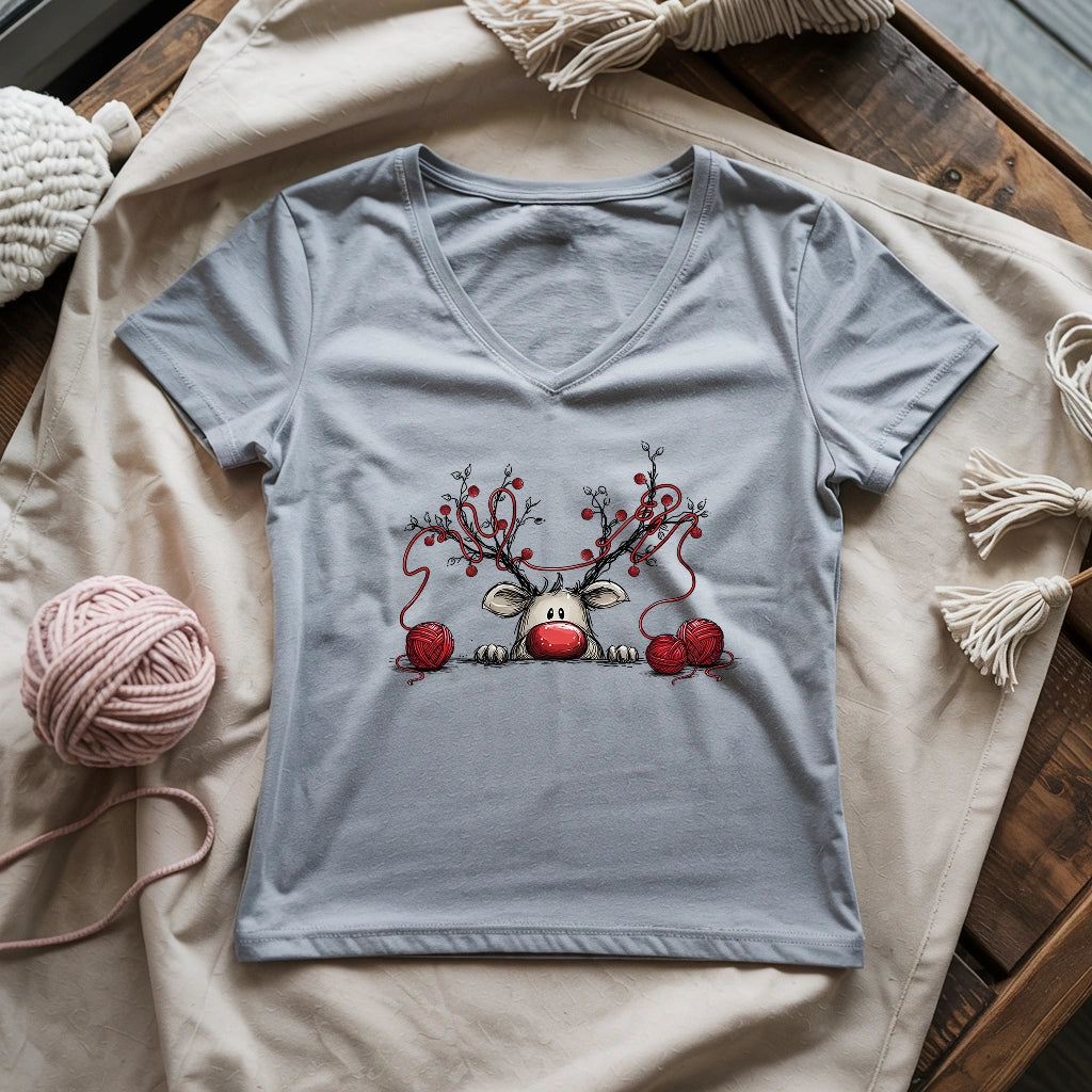 Waiting For Xmas Lady V-neck