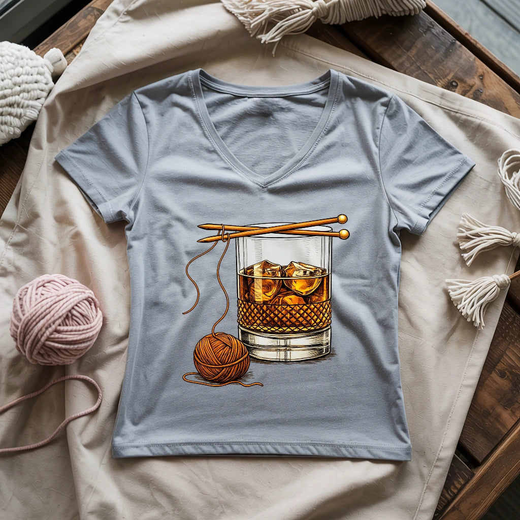 Whiskey And Yarn Lady V-neck