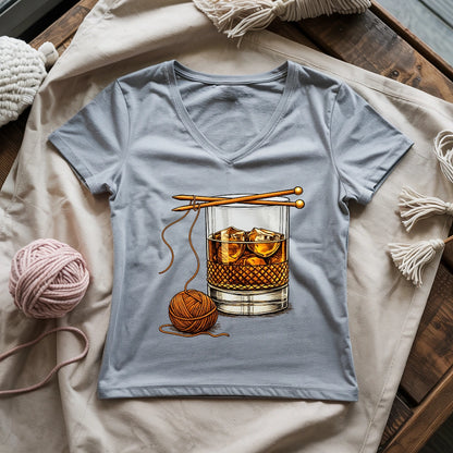 Whiskey And Yarn Lady V-neck