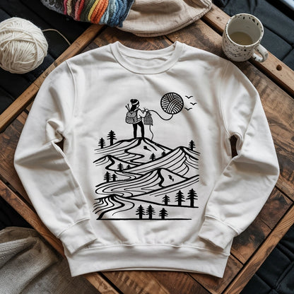 A Camper Knitting The Sun Sweatshirt