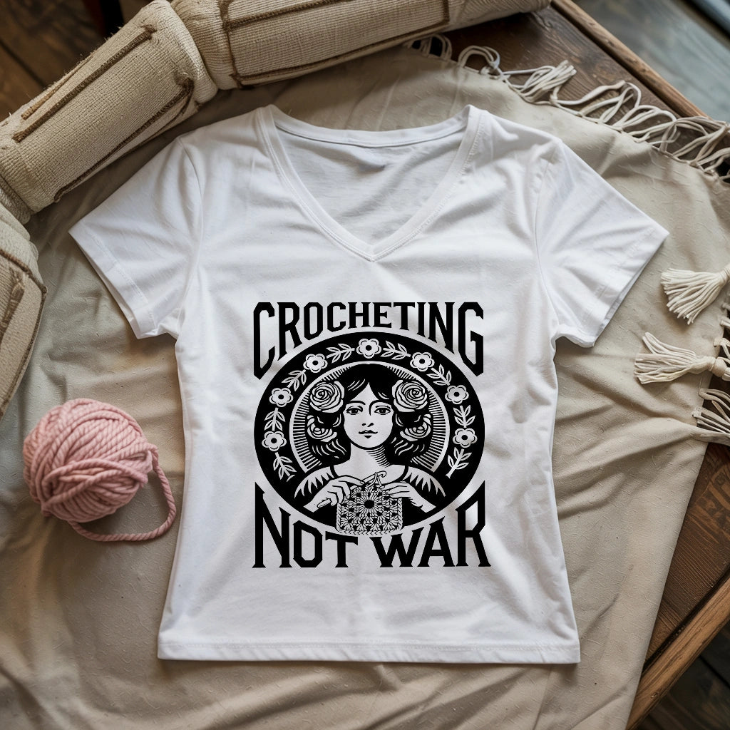 Crocheting Not War Lady V-neck