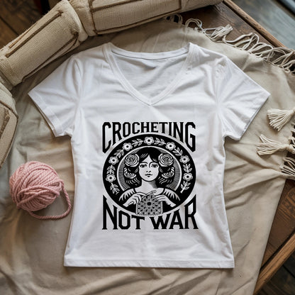 Crocheting Not War Lady V-neck