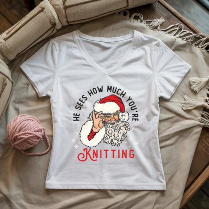 Don't Mess With Santa Lady V-neck