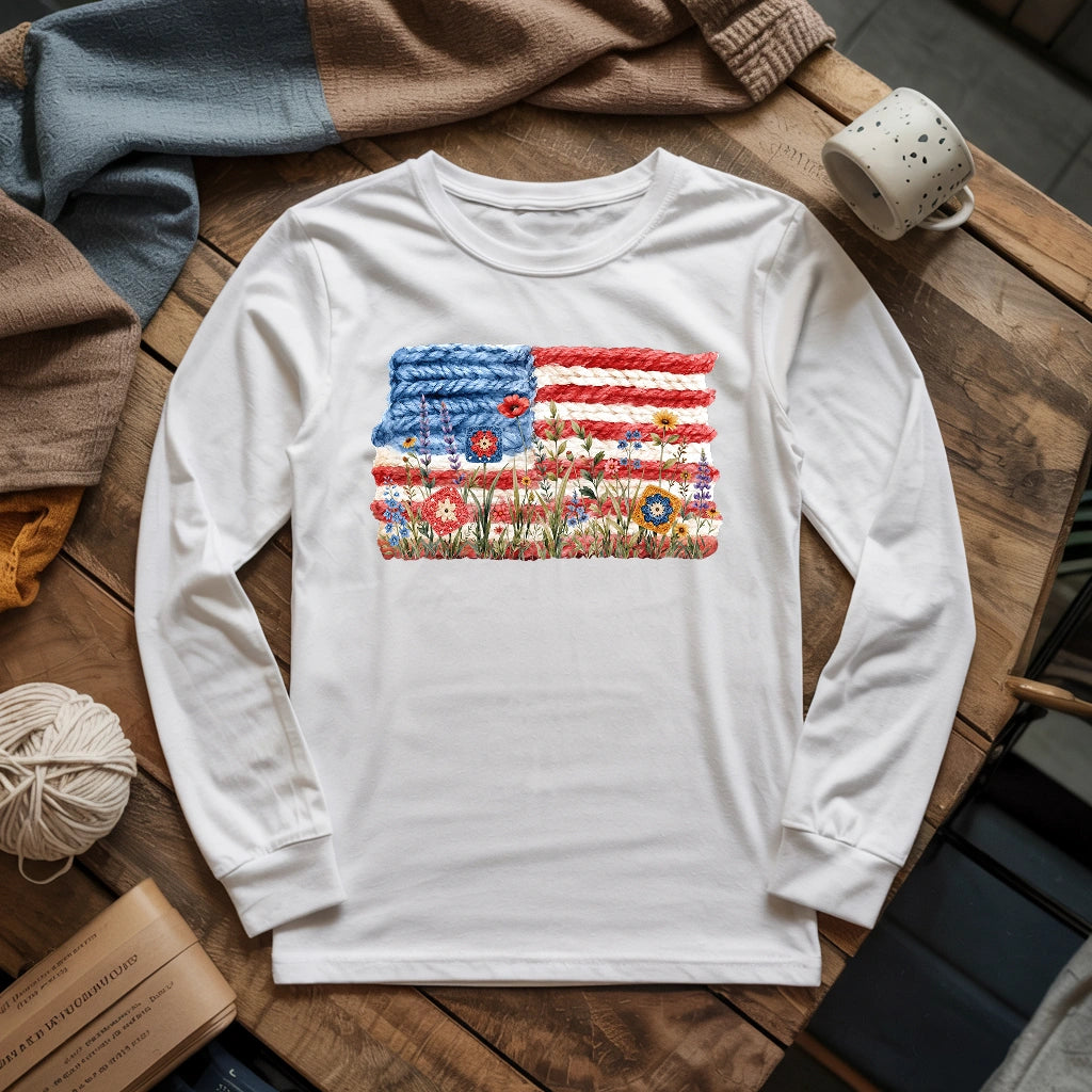 Flowers, Stripes & Skeins Long Sleeve T-shirt