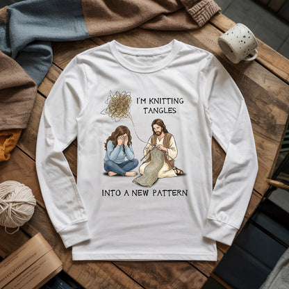 God Knitting Tangles Long Sleeve T-shirt