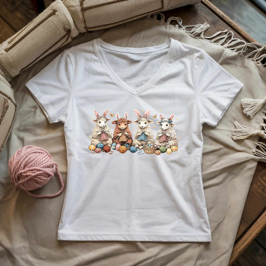 Happy Easter Lady V-neck