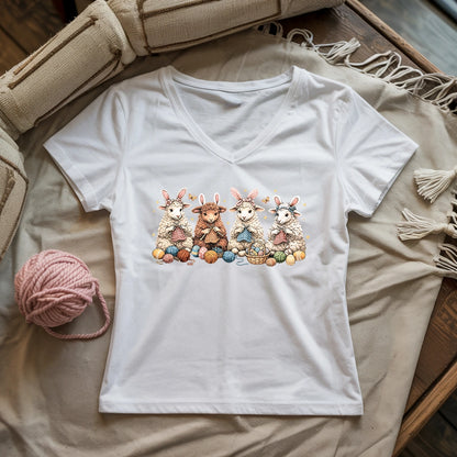 Happy Easter Lady V-neck