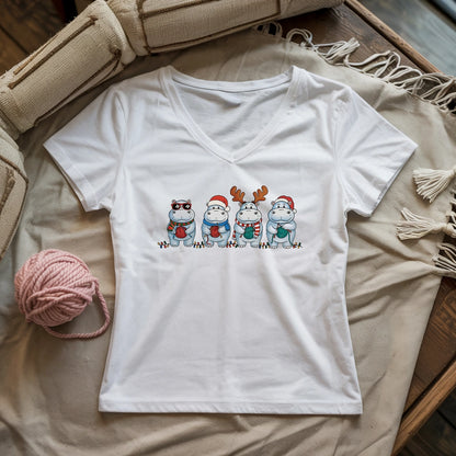 Hippo Knitmas Lady V-neck