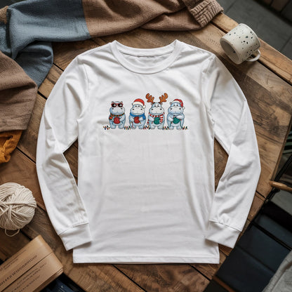 Hippo Knitmas Long Sleeve T-shirt