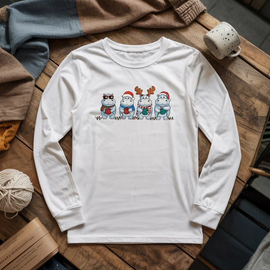 Hippo Knitmas Long Sleeve T-shirt