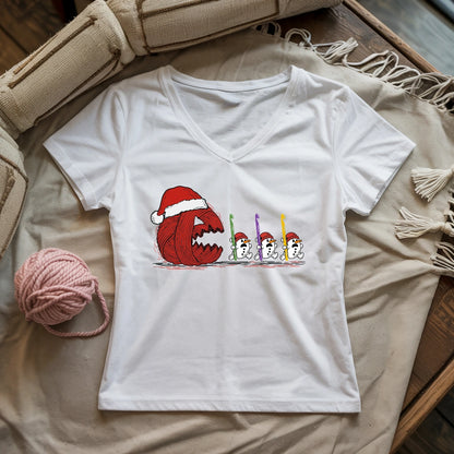 Hooked on Fear Lady V-neck