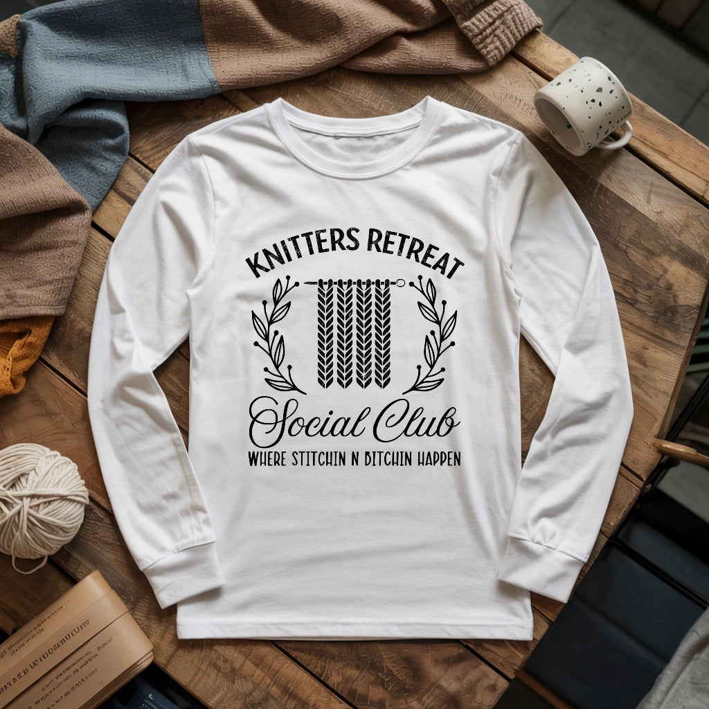 Knitters Retreat Social Club Long Sleeve T-shirt