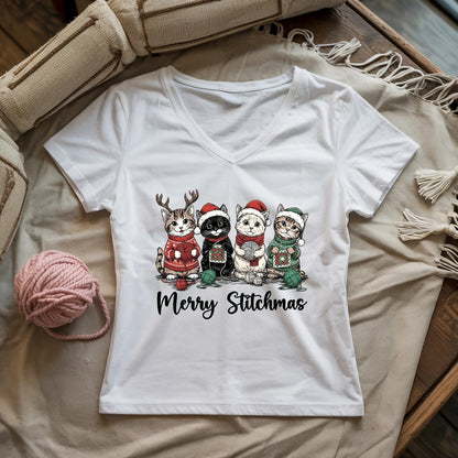 Merry Stitchmas Lady V-neck