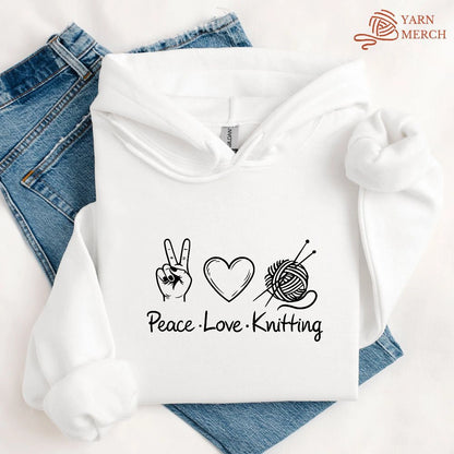Peace Love Knitting Hoodie