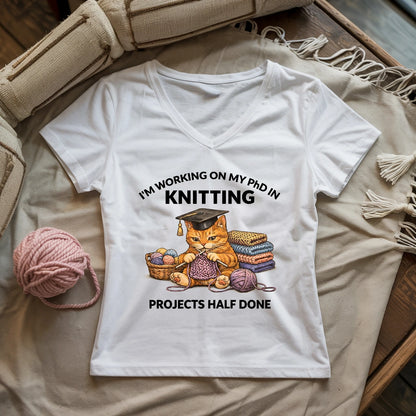 PhD In Knitting Lady V-neck