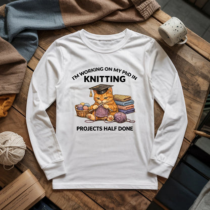 PhD In Knitting Long Sleeve T-shirt