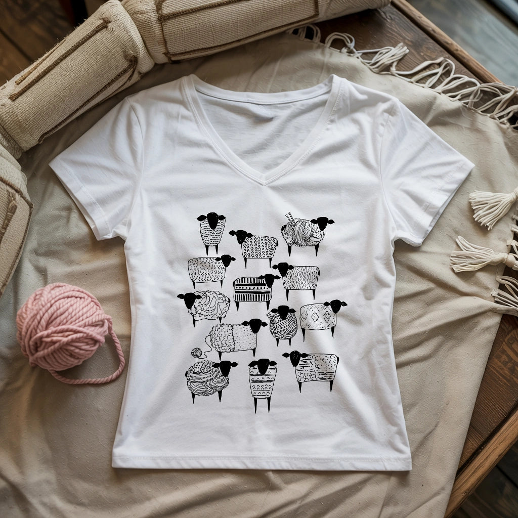 Sheeps Lady V-neck