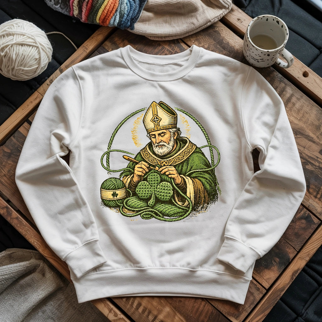 St.Patrick Crocheting Shamrock Sweatshirt
