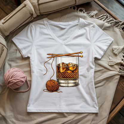 Whiskey And Yarn Lady V-neck